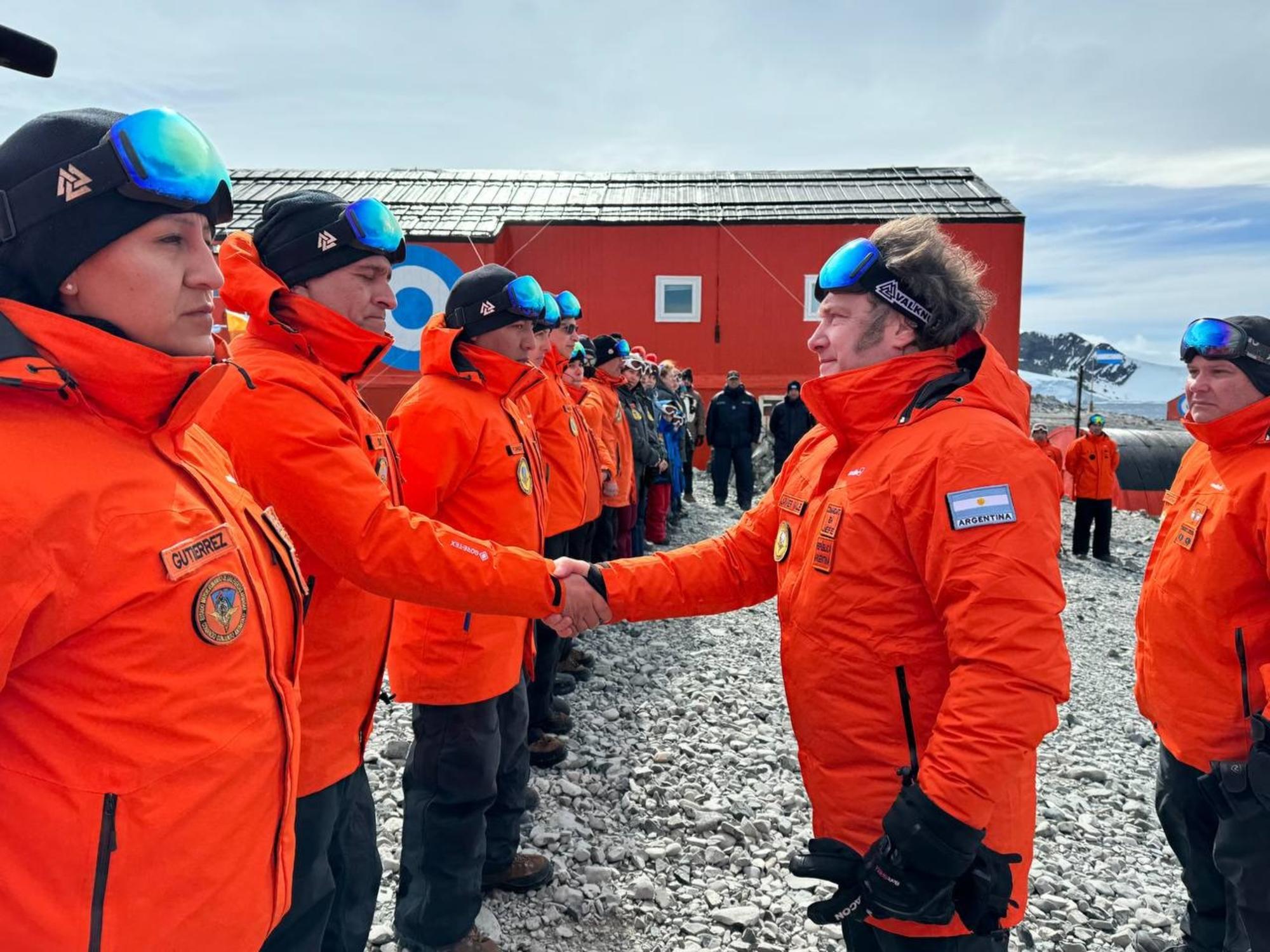 Javier Milei en la Antártida argentina.